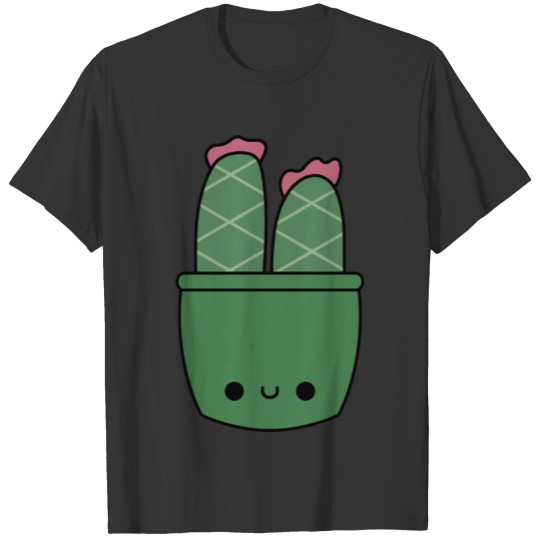 Cute Kawaii Cactus In Green Pot T-shirt