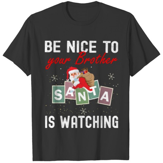 BE Nice to the Art teacher Funny Santa Christmas T Shirts