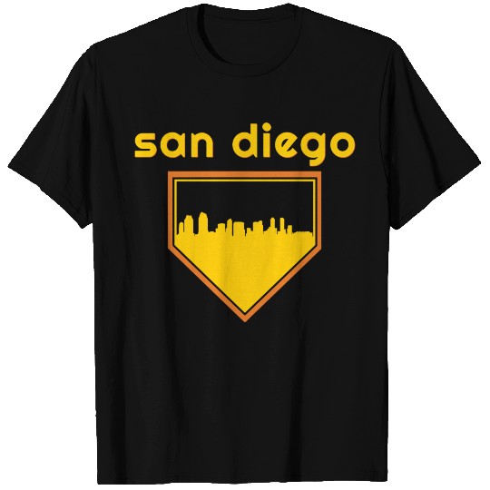 San Diego Baseball Home Plate Vintage Sd Skyline T Shirts