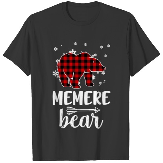 Grandma Memere Bear Christmas Pajama Red Plaid Buf T Shirts