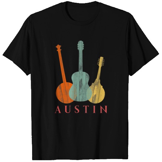 Austin Texas Distressed Music T Shirts