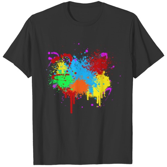 Pretty Paint Splatter Abstract Art Paint Splatter T-shirt
