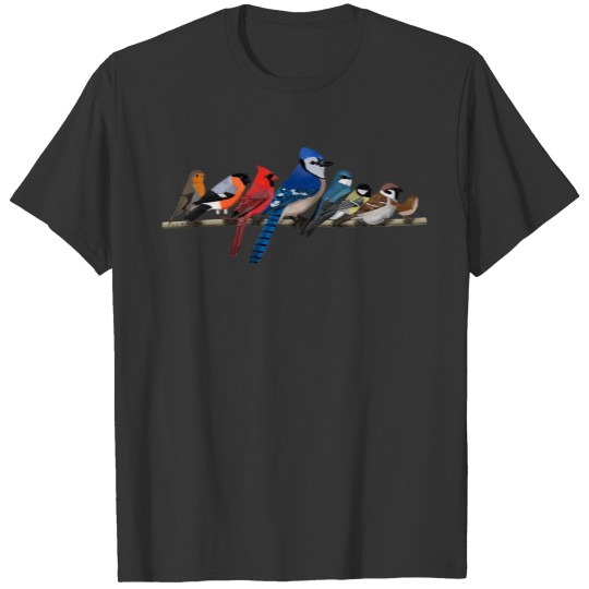 Garden Birds Blue Jay Bullfinch Ornithologist Biol T Shirts
