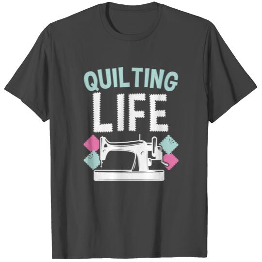 Quilting Life Sewing Machine Fabric Patchwork T Shirts