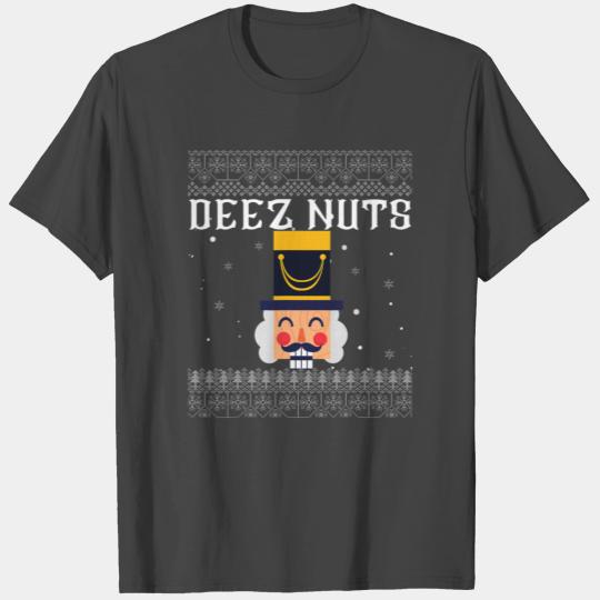 Deez Nuts Nutcracker Ugly Christmas Sweater Women T Shirts