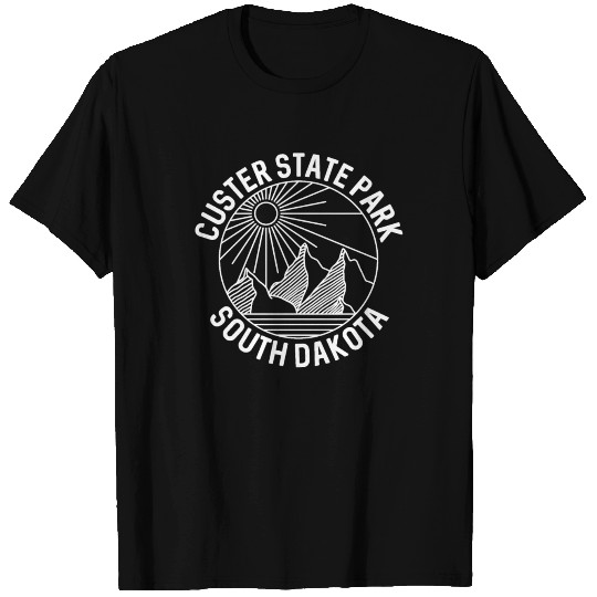 Custer State Park South Dakota Mountain Line Art T Shirts