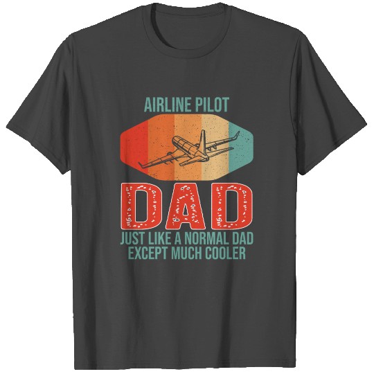 Retro Airline Pilot Dad Airplane for Father's Day T Shirts