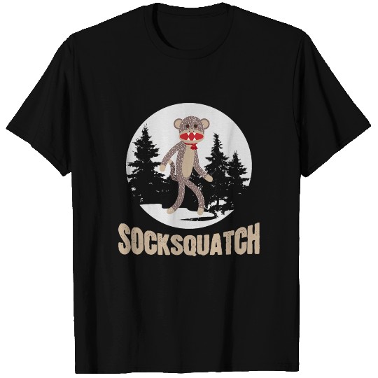 Funny Bigfoot Sighting Sock Monkey Sasquatch Socks T Shirts