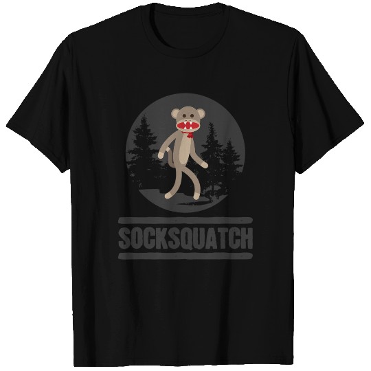 Funny Bigfoot Sighting Sock Monkey Squatch Socksqu T Shirts