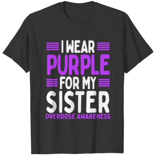 Purple Sibling Twin Overdose Awareness Sister T-shirt