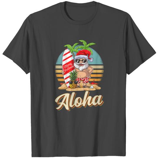 Aloha Tropical Christmas Santa Christmas in July H T Shirts