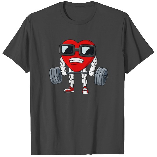 Valentines Day Heart Weightlifting Funny Deadlift T Shirts