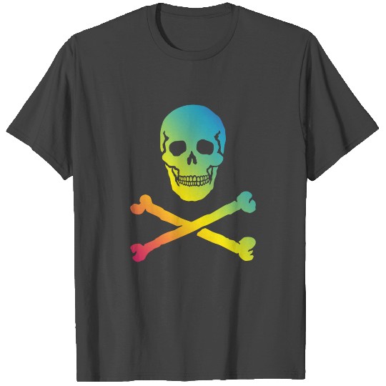 Skull & Crossbones / Jolly Roger (Rainbow / PNG) T Shirts