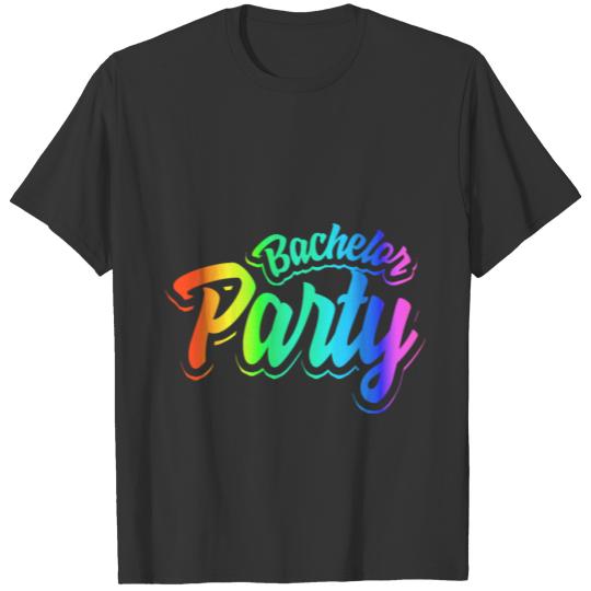 LGBT Pride Gay Bachelor Party Engagement print T-shirt
