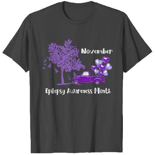 November Epilepsy Awareness Month Purple Ribbon Tr T Shirts