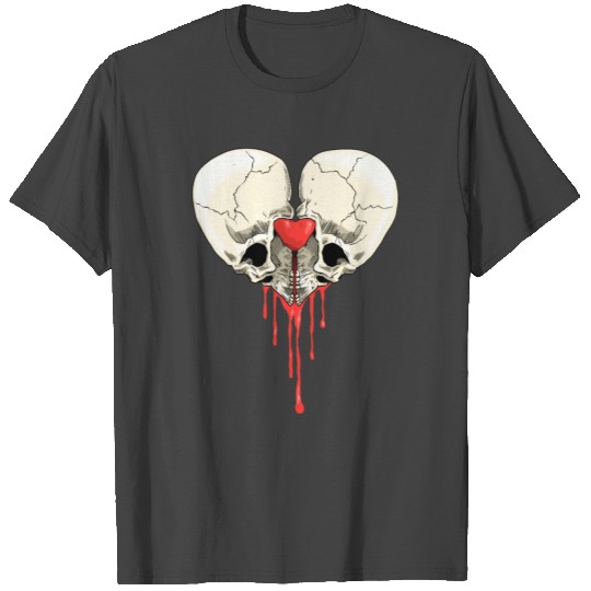 SKULL HEART BLEEDING LOVE DRIPPING SLIME T Shirts