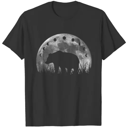 Bear And Moon Phases On Moon T Shirts