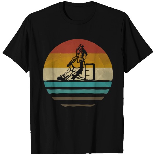 Barrel Racing Retro Vintage Sunset Old School Funn T Shirts