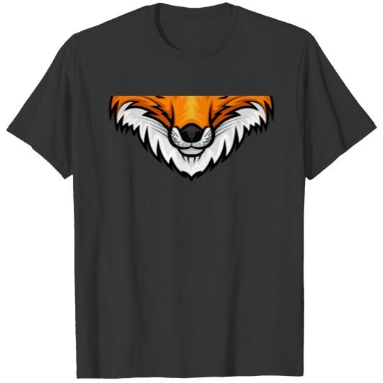 Orange Fox Face Mouth Nose Protection Mask Scarf T-shirt