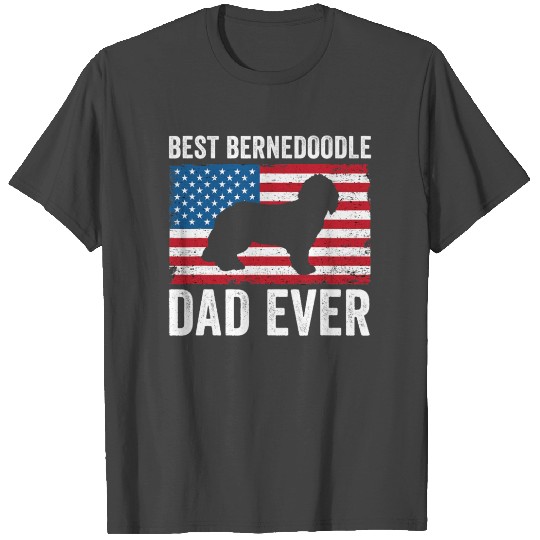 Bernedoodle Dad Daddy American Flag Bernedoodle T Shirts
