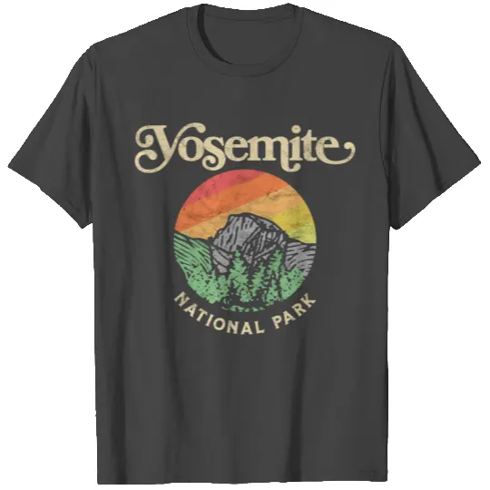 Yosemite National Park Retro Sixties Vibe Half Dom T Shirts