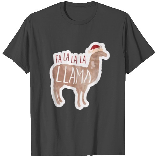 Fa la la llama - funny Christmas greeting T Shirts