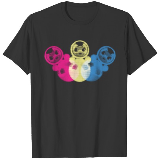 Halftone Colorful Nevalyashka Glitch Effect T-shirt