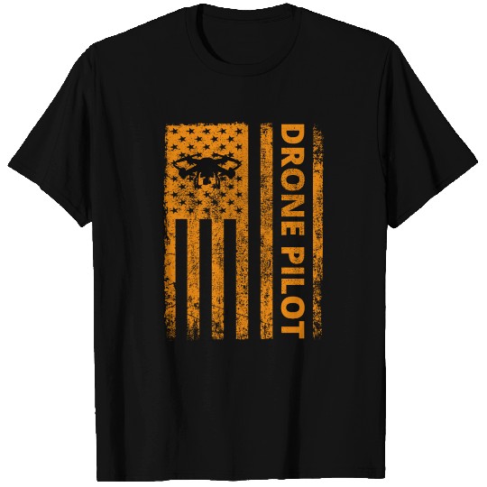 FPV Drone Racing Quadcopters RC Pilot USA Flag T Shirts