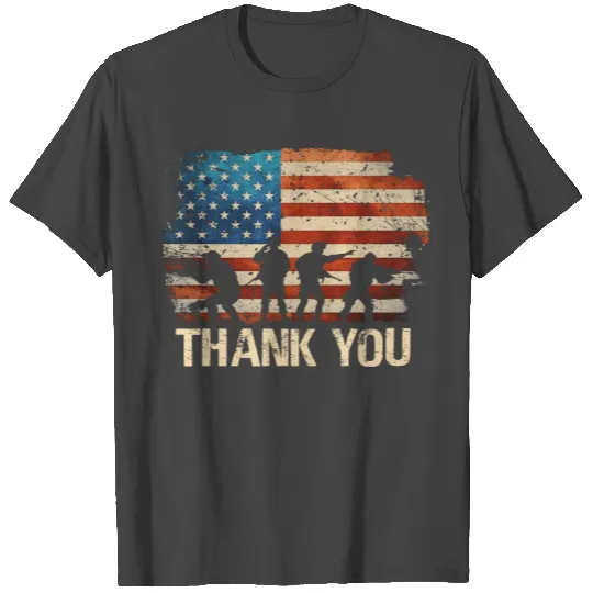 Thank You Veterans Army Flag Patriot Veterans Day T Shirts