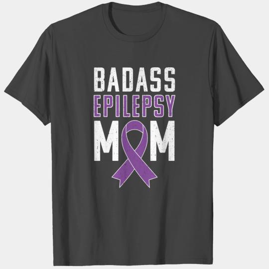 Epilepsy Awareness Epilepsy Mom Purple Ribbon T Shirts