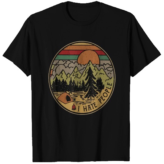 I Love Camping I Hate People Outdoors Funny Vintag T Shirts