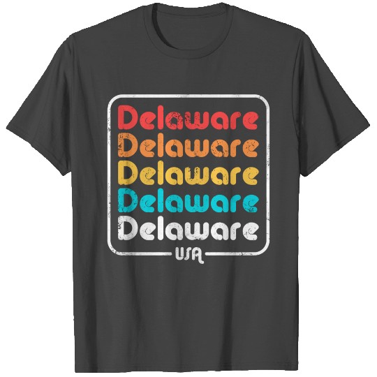 Delaware State Vintage 1970'S 1980'S Retro T Shirts