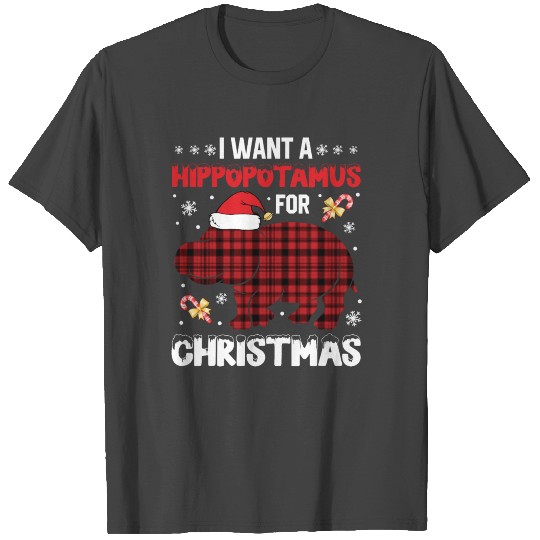I Want A Hippopotamus for Christmas Funny T Shirts