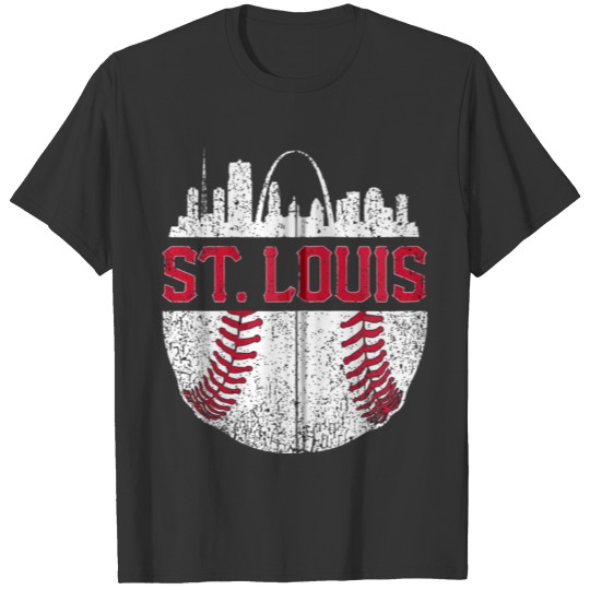 Vintage St Louis Baseball Skyline Cardinal Retro D T Shirts