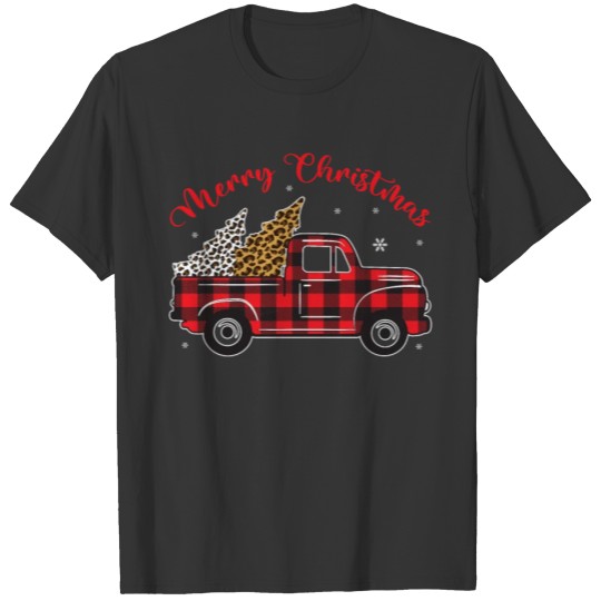 Merry Christmas Buffalo Plaid Truck Tree for Men W T Shirts