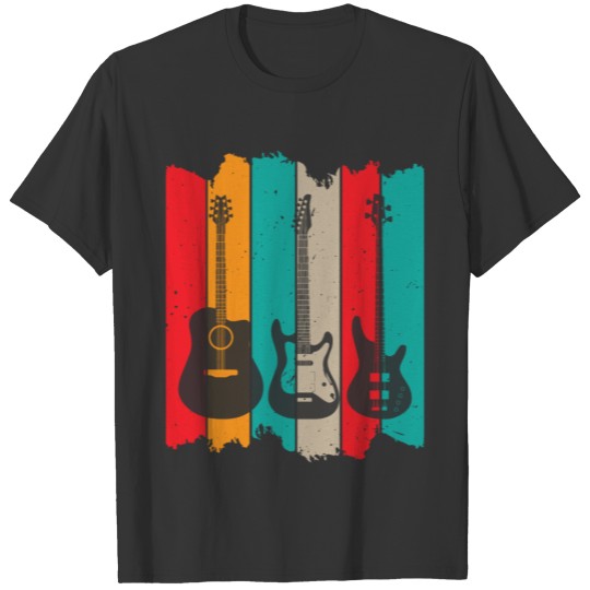 Vintage Guitar For Men Women Music Band Guitarist T-shirt