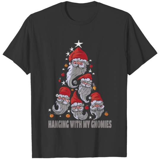 Funny Christmas Gnome Hanging With My Gnomies Men T-shirt
