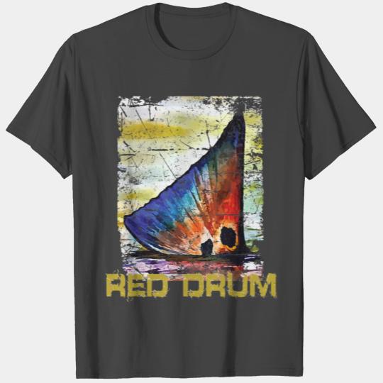 Redfish Red Drum Salty Dad Gift Saltwater Fishing T Shirts