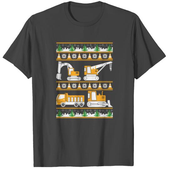 Kids Ugly Christmas T Shirts Construction Vehicles Ho