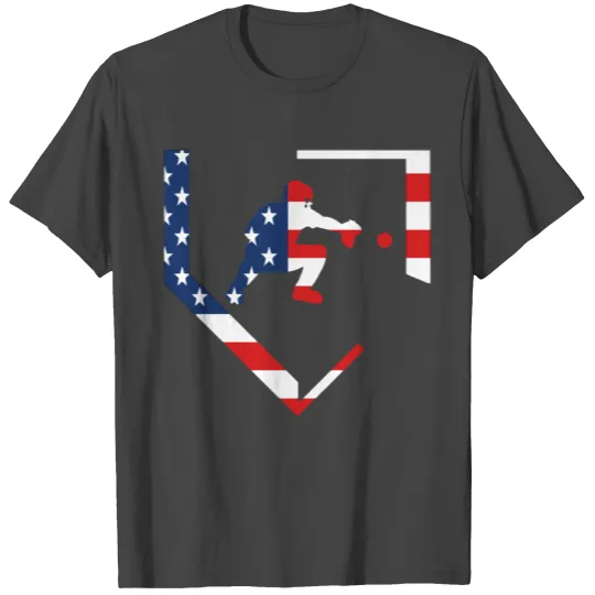 American Flag Graphic Baseball Catcher Gear Baseba T Shirts