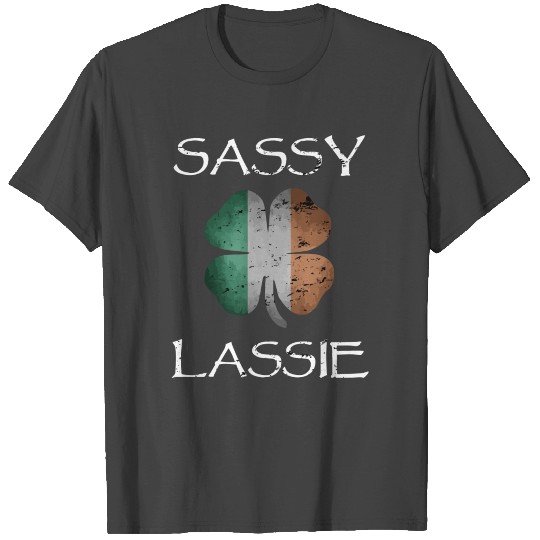 Sassy Lassie St Patrick'S Day Shamrock Girls Women T Shirts