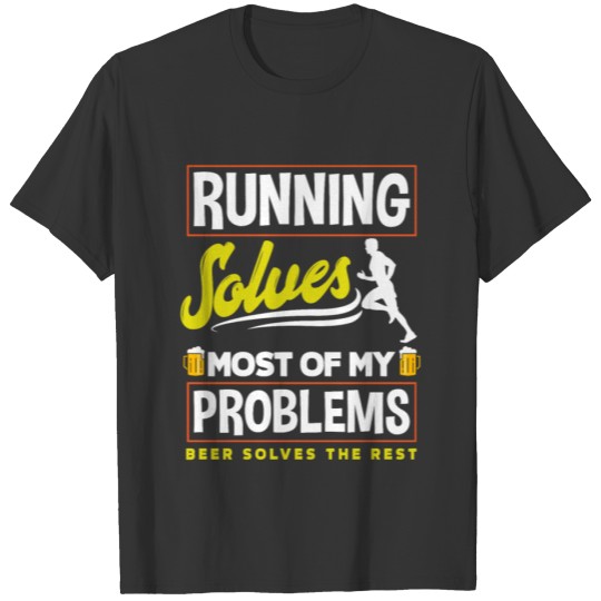 Funny Running Runner Beer Lover Gift T-shirt