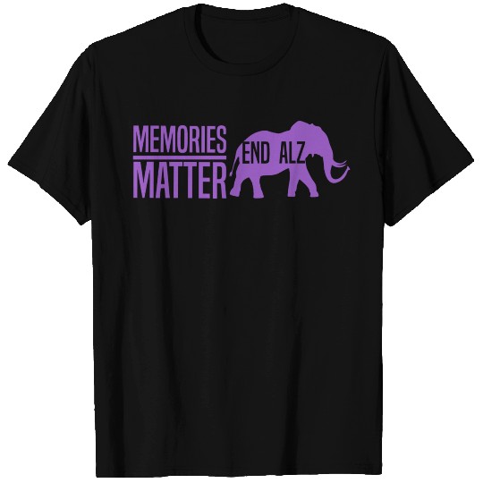 Memories Matter Purple Elephant And Text Alzheimer T Shirts