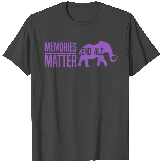 Memories Matter Purple Elephant And Text Alzheimer T Shirts