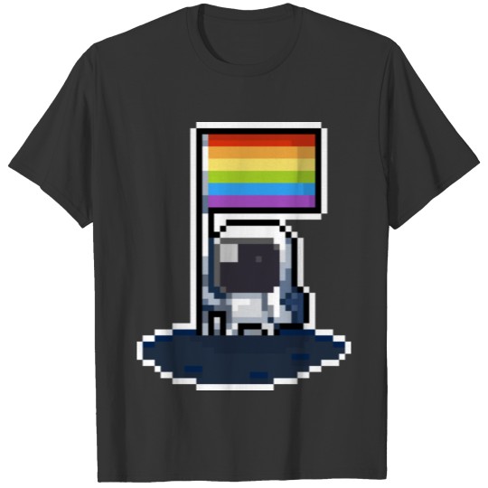 Nasa Rainbow Flag -Pixel Art T Shirts
