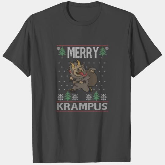 Merry Krampus Demon Claus Christmas Sweater Jumper T Shirts