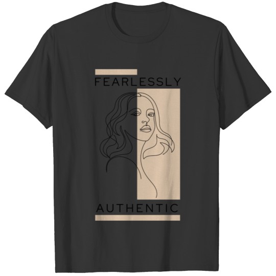 Womens Fearlessly Authentic Ivory Cream T Shirts