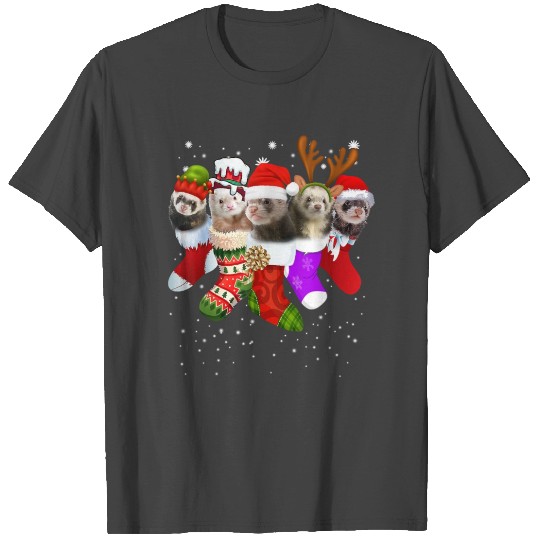 Ferret In Socks Christmas T Shirts