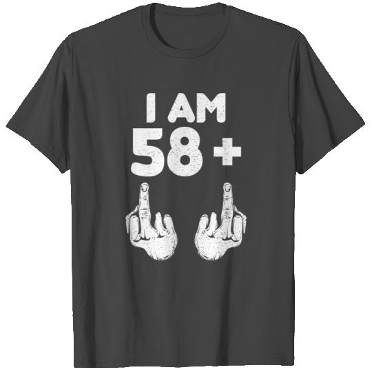 I Am 58 Plus Two Middle Finger Funny 60Th Birthday T Shirts