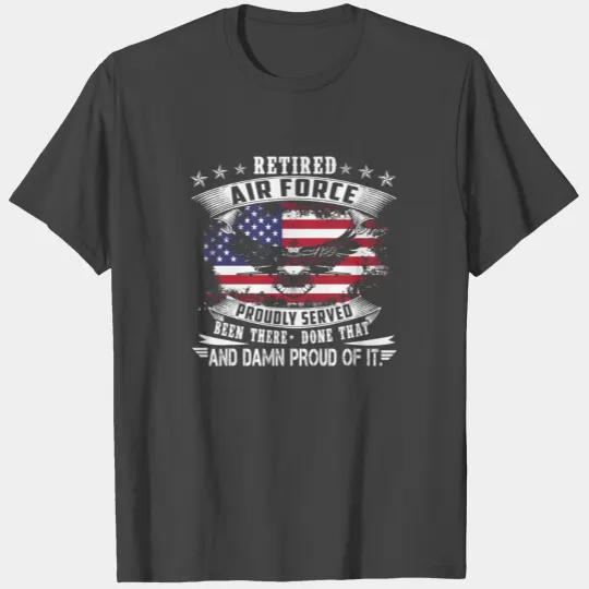 Retired Air Force Veteran US Flag Bald Eagle T Shirts